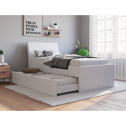 RAWSON & CO VIVIAN KING SINGLE FAUX LEATHER TRUNDLE BED