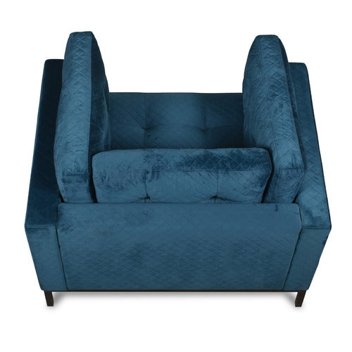 CRANK FURNITURE TEAL ALLANIS VELVET LOUNGE CHAIR