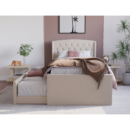 RAWSON & CO JORDANOV UPHOLSTERED KING SINGLE BED WITH TRUNDLE