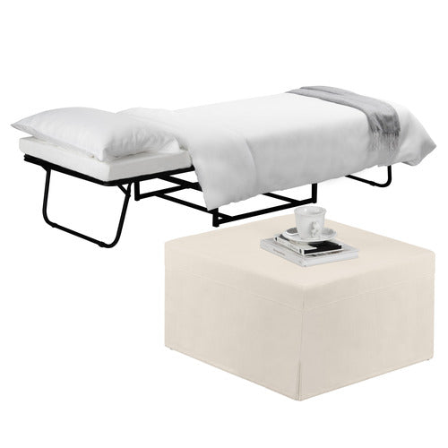 DECOR TRADERS FOLDLUX CONVERTIBLE OTTOMAN SOFA BED WITH SLIPCOVER