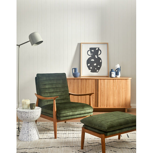 OLIVE GREEN ALDRIC VELVET ARMCHAIR