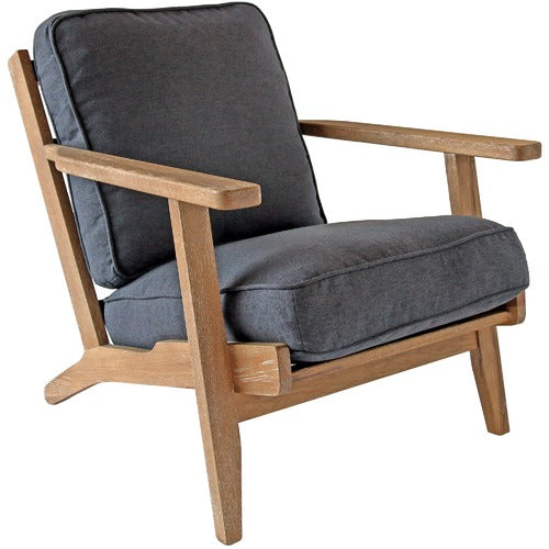 NATURALLY PROVINICIAL COILA SOLID OAK & LINEN LEISURE ARMCHAIR