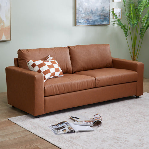 JACK 3 SEATER FAUX LEATHER SOFA