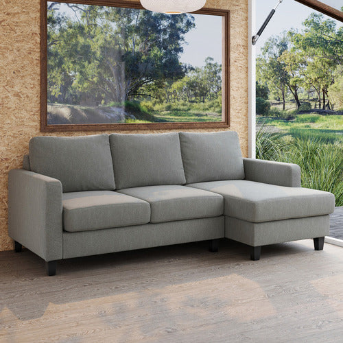 ARMADA COMMERCIAL LOISE 4 SEATER UPHOLSTERED MODULAR SOFA WITH RIGHT CHAISE