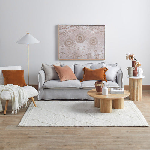CLOVER MANGO WOOD PILLAR LEG COFFEE TABLE