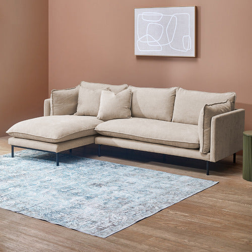 NATURAL BELLAMY 3 SEATER SOFA WITH CHAISE