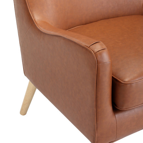 TAN SHELLEY PREMIUM FAUX LEATHER ARMCHAIR