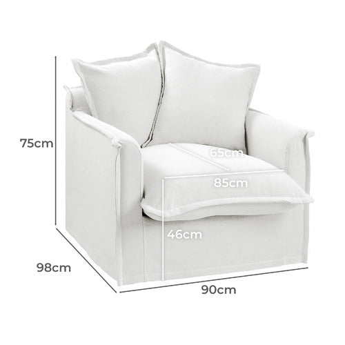 HYDE PARK HOME CUMULUS COTTON SLIPCOVER ARMCHAIR
