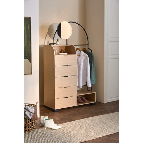 JOANE ARCHED ENTRYWAY WARDROBE WITH MIRROR