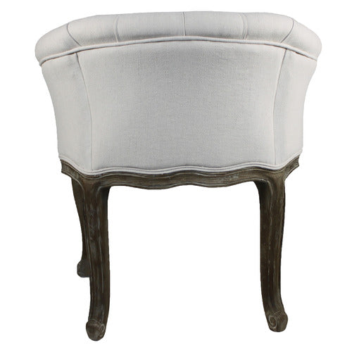 NATURALLY PROVINICIAL VIOLETTA BUTTONED LINEN TUB CHAIR