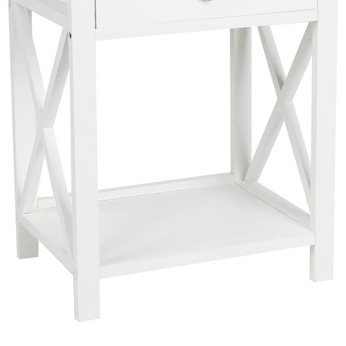 OAKLEIGH HOME WHITE JOELY BEDSIDE TABLE
