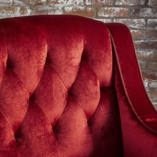 FURNITURE MARKET LARA TUFTED NEW VELVET ARMCHAIR