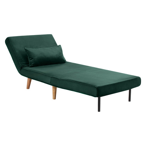 DARK GREEN AERO VELVET SINGLE SOFA BED