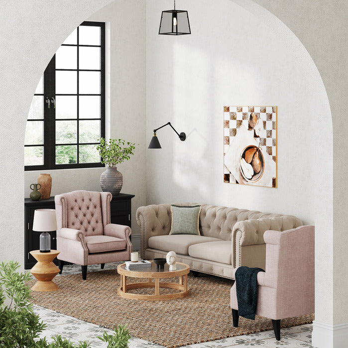 BY DESIGNS LANDON 3 SEATER CHESTERFIELD SOFA