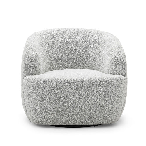 CONTINENTAL DESIGNS CREAM CUDDLE SWIVEL BOUCLE ARMCHAIR