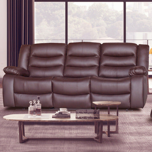 SOUTHERN STYLERS IPANEMA 3 SEATER FAUX LEATHER RECLINER SOFA