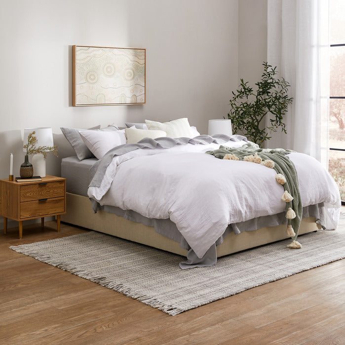 LIVING FUSION HOPKINS 2 DRAWER BEDSIDE TABLE