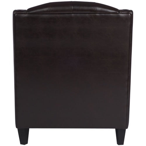 FURNITURE MARKET ELSTERNWICK FAUX LEATHER ARMCHAIR & FOOTSTOOL SET