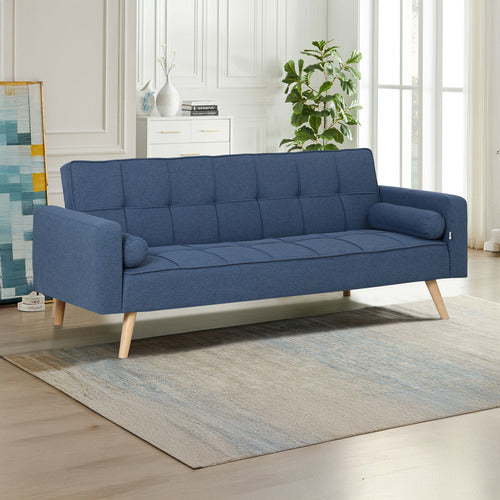 HAVEN COVE FURNITURE KASH 3 SEATER LINEN DOUBLE SOFA BED