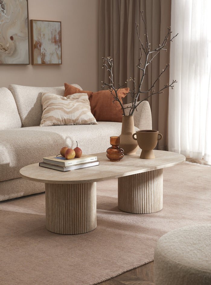 TILLY TRAVERTINE-LOOK COFFEE TABLE