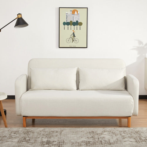 PALMGROVE LANE BEIGE LIAM 2 SEATER SOFA BED