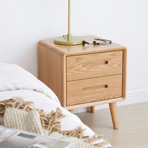 MODERN COLLECTIVE TYRONE AMERICAN OAK WOOD BEDSIDE TABLE