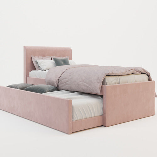 RAWSON & CO SELINA VELVET KING SINGLE BED WITH TRUNDLE