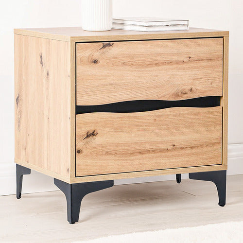 EXPERT HOMEWARES LUCA 2 DRAWER BEDSIDE TABLE