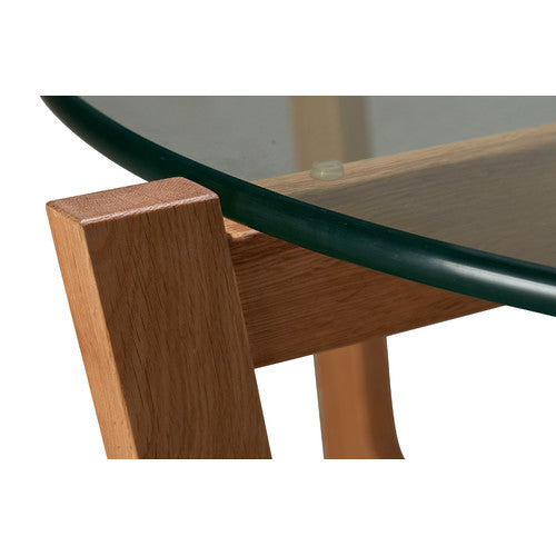 ESTUDIO FURNITURE MONTEREY GLASS & OAK COFFEE TABLE