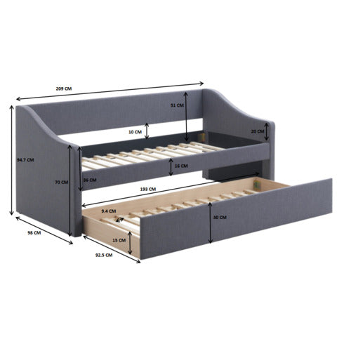 ARMIDALE SINGLE SOFA DAYBED WITH TRUNDLE