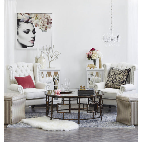 HYDE PARK HOME OFF-WHITE DUKE WINGBACK ARMCHAIR