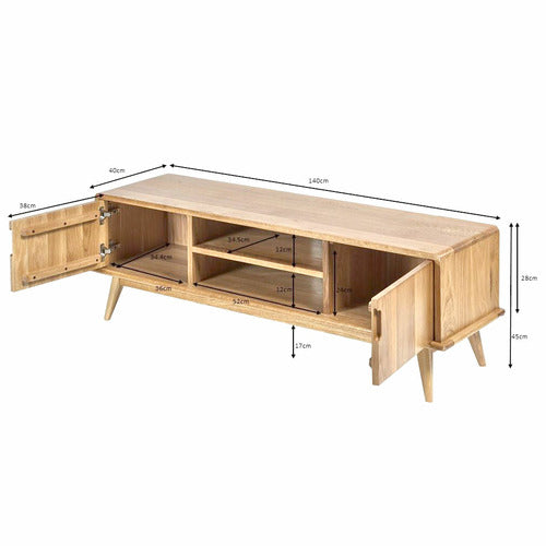 140CM OSCAR SOLID OAK TV UNIT