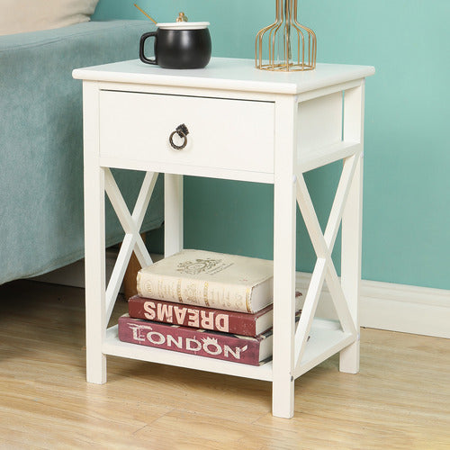 OAKLEIGH HOME WHITE JOELY BEDSIDE TABLE