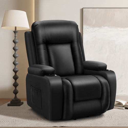 HOXTON ROOM POLO FAUX LEATHER HEATED MASSAGE RECLINER CHAIR