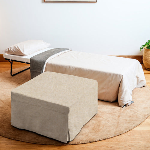 DECOR TRADERS FOLDLUX CONVERTIBLE OTTOMAN FOLDING BED WITH SLIPCOVER
