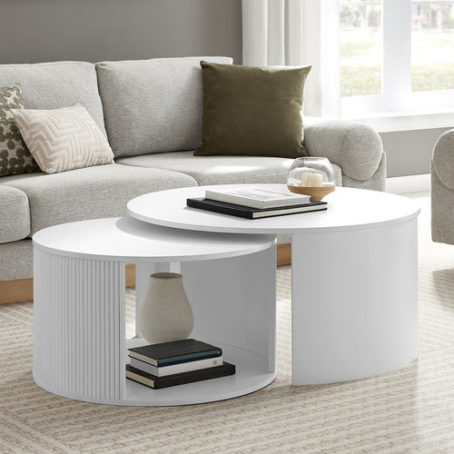 CORE LIVING 2 PIECE CALEIGH NESTING COFFEE TABLE SET