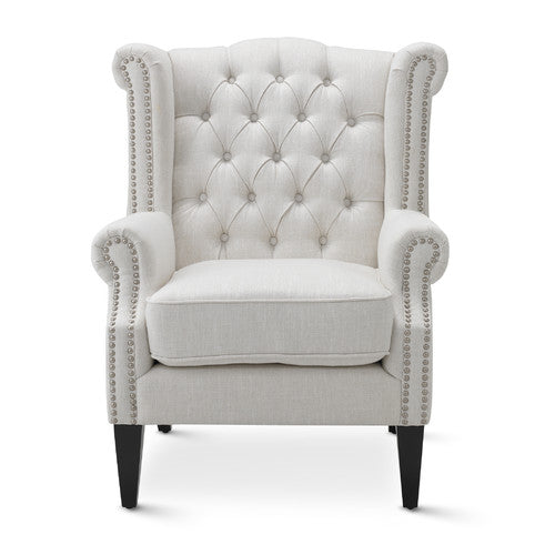 HYDE PARK HOME OFF-WHITE DUKE WINGBACK ARMCHAIR