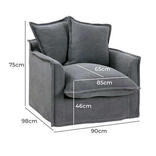HYDE PARK HOME CUMULUS COTTON SLIPCOVER ARMCHAIR