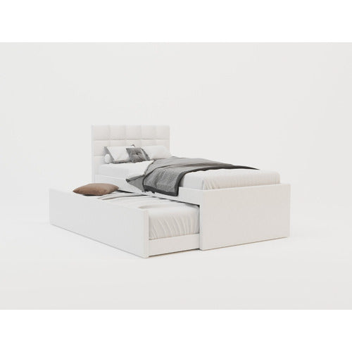 RAWSON & CO LANDA FAUX LEATHER KING SINGLE BED WITH TRUNDLE