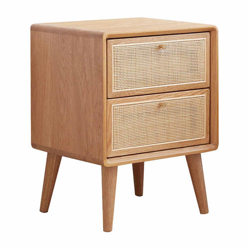 MODERN COLLECTIVE ENZO AMERICAN OAK WOOD BEDSIDE TABLE