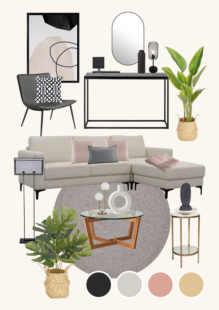 ESTUDIO FURNITURE MONTEREY GLASS & OAK COFFEE TABLE