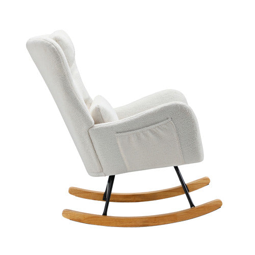 LIVING FUSION CLARK FAUX SHERPA ROCKING CHAIR