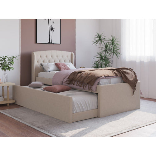 RAWSON & CO JORDANOV UPHOLSTERED KING SINGLE BED WITH TRUNDLE
