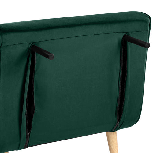 DARK GREEN AERO VELVET SINGLE SOFA BED