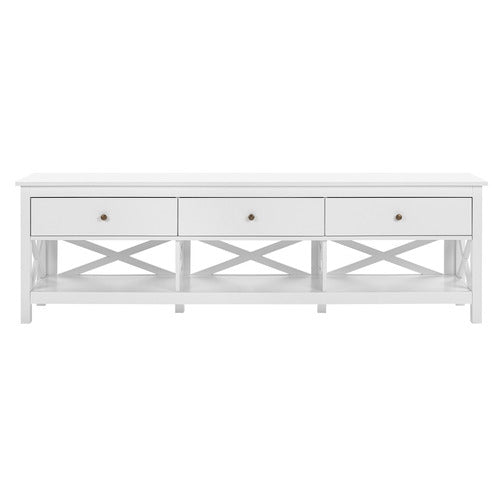 180CM WHITE NOOSA 3 DRAWER TV UNIT