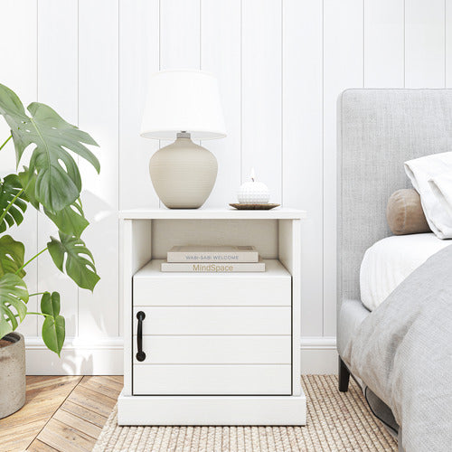 WEST VALLEY INTERIORS WHITE HAMPTONS BEDSIDE TABLE