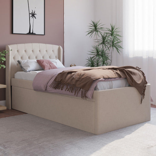 RAWSON & CO JORDANOV UPHOLSTERED KING SINGLE BED WITH TRUNDLE