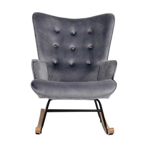 LIVING FUSION SANDY VELVET ROCKING CHAIR
