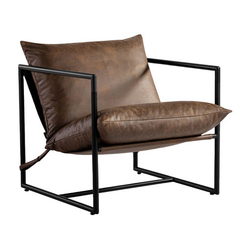 STUDIO HOME EITHAN FAUX LEATHER SLING ACCENT CHAIR
