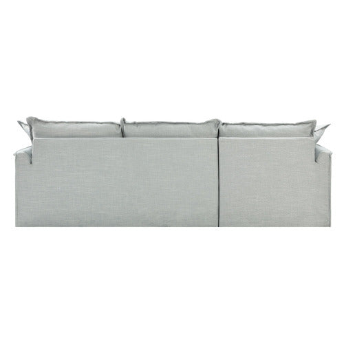 CREAM SOFTY PREMIUM 3 SEATER SLIPCOVER SOFA WITH CHAISE